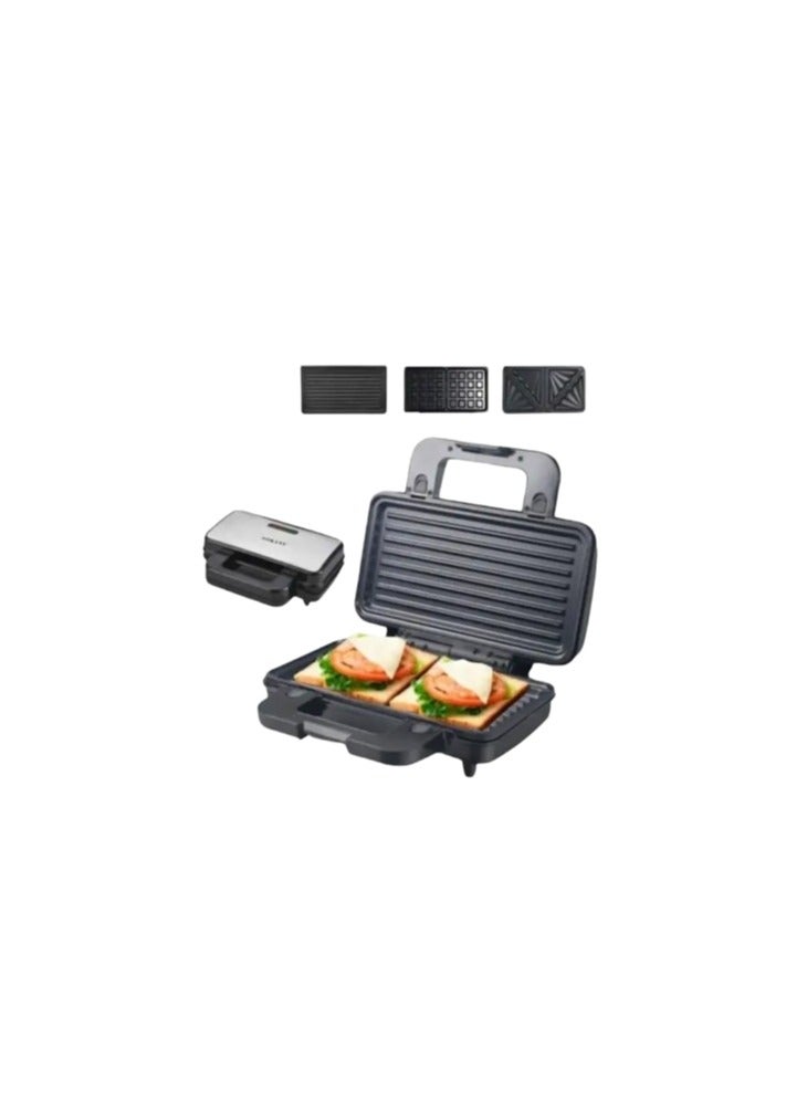 سوكاني ساندوتش ميكر سوكاني 3 في 1، 1000 وات ، SK-BBQ-835 - اسود 