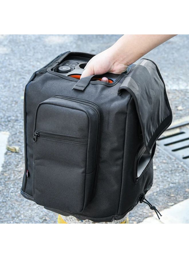 Black Nylon 600D Twill Speaker Cover with Side Pocket for Equipment Protection - Image 2