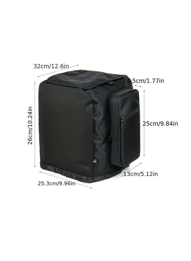 Black Nylon 600D Twill Speaker Cover with Side Pocket for Equipment Protection - Image 3
