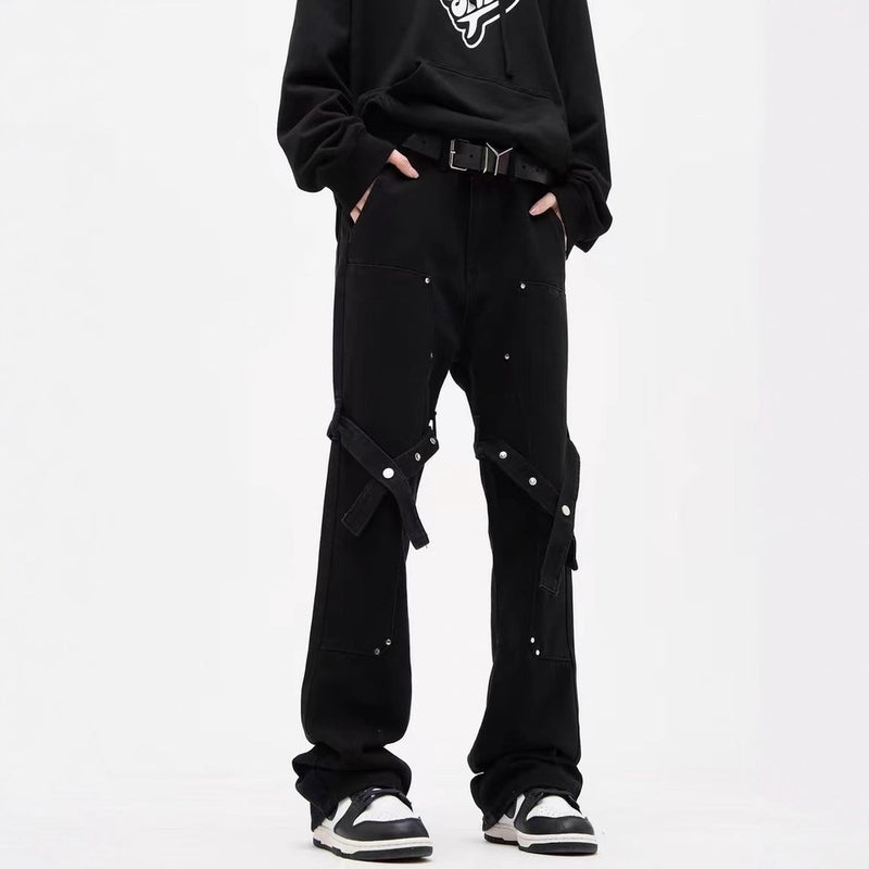 Unisex Classic Denim Jeans Loose Fit Daily Outdoor Wear - Image 2