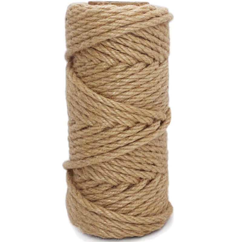 Leecogo 6mm Jute Rope 66 Feet 4 Ply Heavy Duty and Thick Twine Rope for Gardening Crafting Packing Bundling and Home Decor