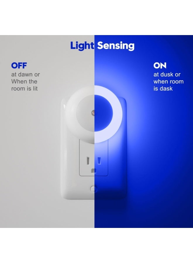 XUN Night Light, Night Lights Plug into Wall, Dusk to Dawn Sensor, Blue Led Night Light 0.5W, 2 Pack Nightlight for Adults, Bedroom, Bathroom, Hallway, Kitchen - Image 4