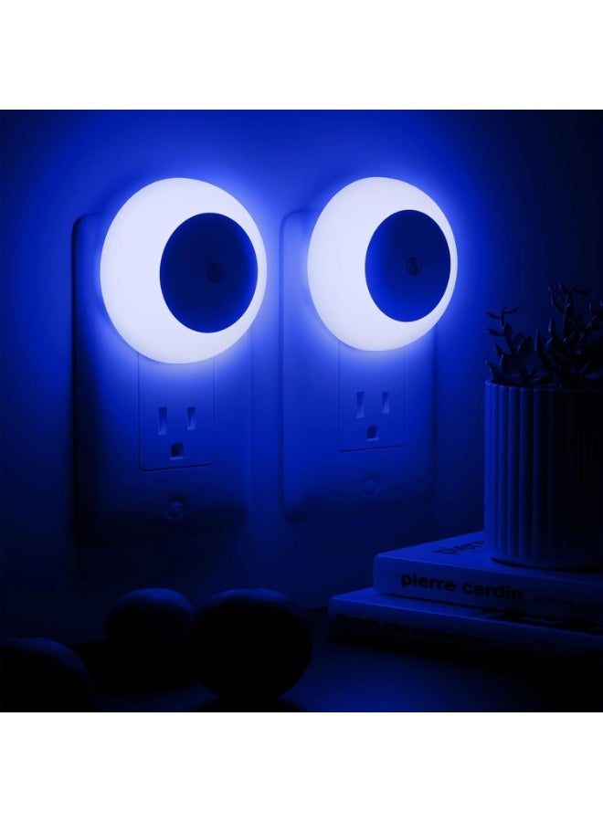 XUN Night Light, Night Lights Plug into Wall, Dusk to Dawn Sensor, Blue Led Night Light 0.5W, 2 Pack Nightlight for Adults, Bedroom, Bathroom, Hallway, Kitchen - Image 1
