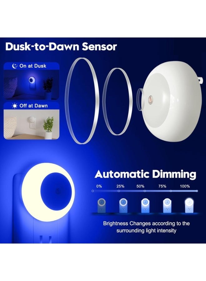XUN Night Light, Night Lights Plug into Wall, Dusk to Dawn Sensor, Blue Led Night Light 0.5W, 2 Pack Nightlight for Adults, Bedroom, Bathroom, Hallway, Kitchen - Image 2