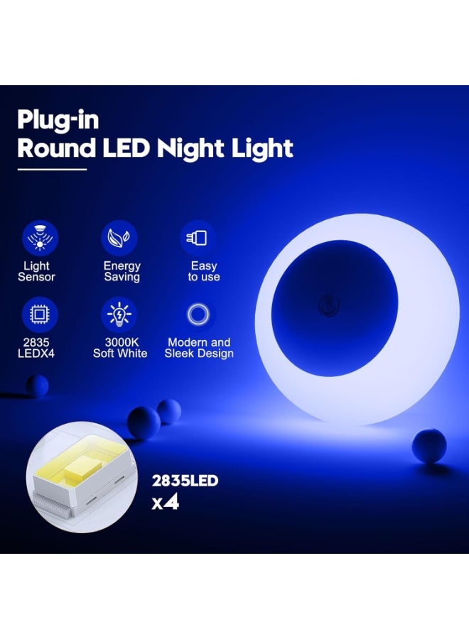 XUN Night Light, Night Lights Plug into Wall, Dusk to Dawn Sensor, Blue Led Night Light 0.5W, 2 Pack Nightlight for Adults, Bedroom, Bathroom, Hallway, Kitchen - Image 3