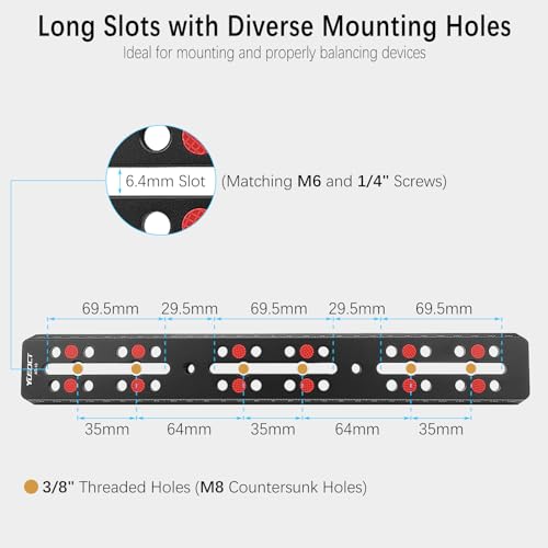 YUEOCT 300mm/11.8" Telescope Rail Bar Vixen Style Dovetail Mounting Plate, with M6 1/4" 3/8" Camera Screw for Telescope Saddle Mount Base OTA Equatorial Head Tripod Adapter Sky Astrophotography - Image 3