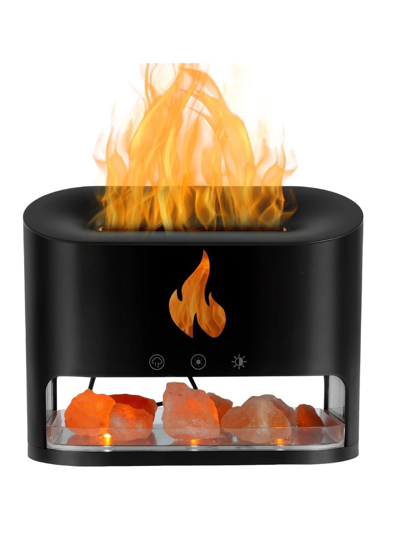 DIGI CORE Aroma Diffuser 250ML Aroma Flame Essential Oil Diffuser With 7 Colour Lights Auto Shut-Off Night Light Salt Lamp Diffuser Silent Cool Mist Humidifier Air Humidifier For Home, Office, And Bedroom Black - Image 2