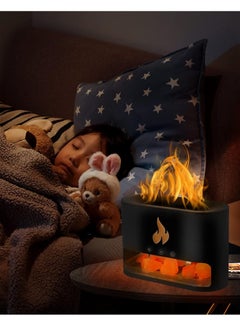 DIGI CORE Aroma Diffuser 250ML Aroma Flame Essential Oil Diffuser With 7 Colour Lights Auto Shut-Off Night Light Salt Lamp Diffuser Silent Cool Mist Humidifier Air Humidifier For Home, Office, And Bedroom Black  - Image 4