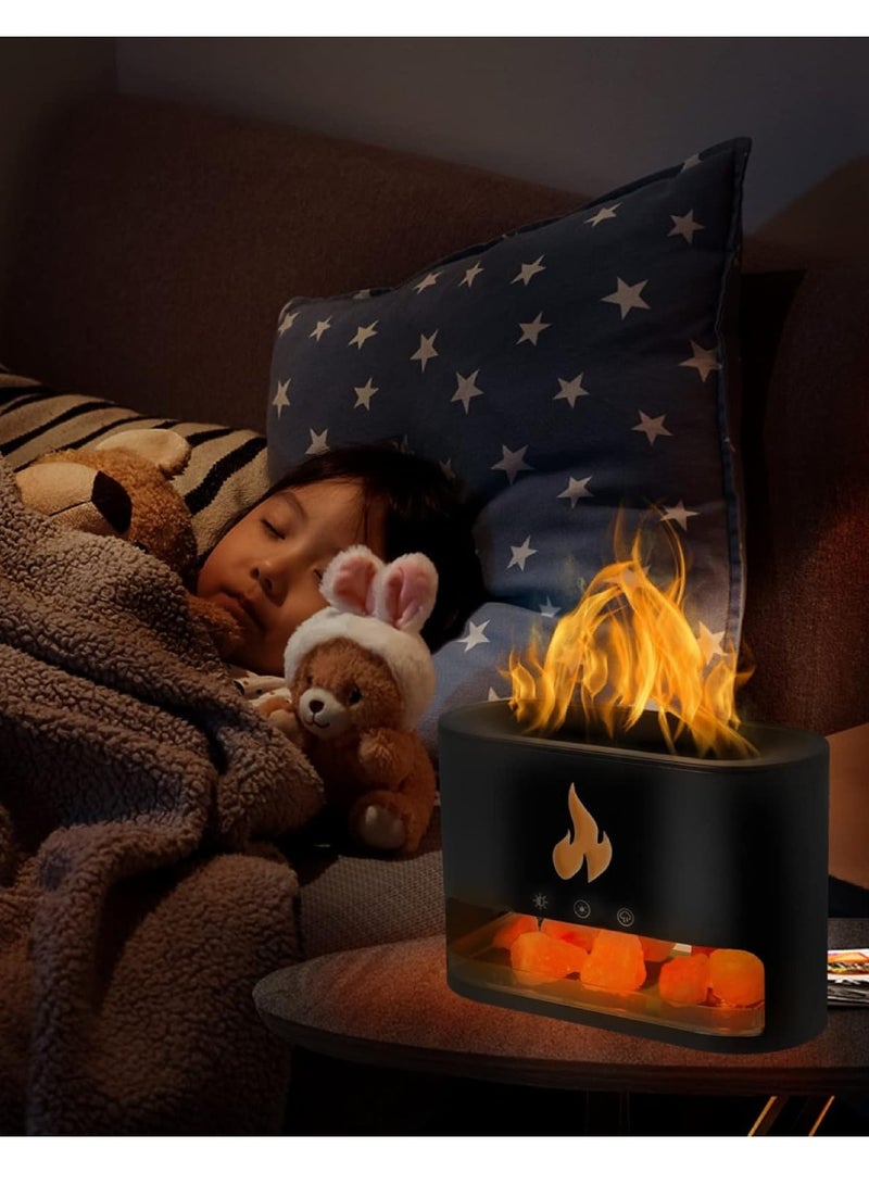 DIGI CORE Aroma Diffuser 250ML Aroma Flame Essential Oil Diffuser With 7 Colour Lights Auto Shut-Off Night Light Salt Lamp Diffuser Silent Cool Mist Humidifier Air Humidifier For Home, Office, And Bedroom Black - Image 4