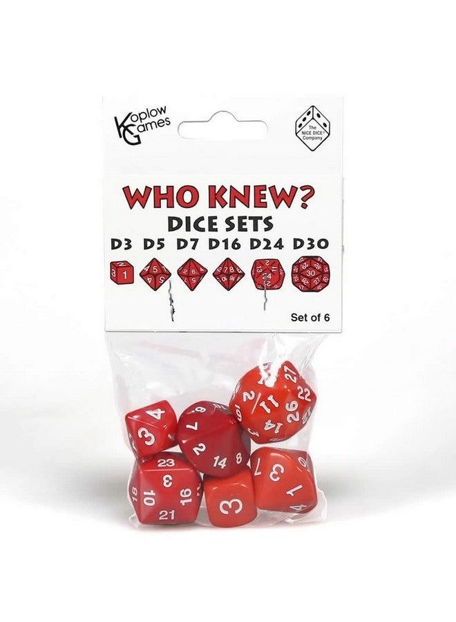 Koplow Games Red Special Who Knew 6 Dice Set Koplow Games  - Image 1