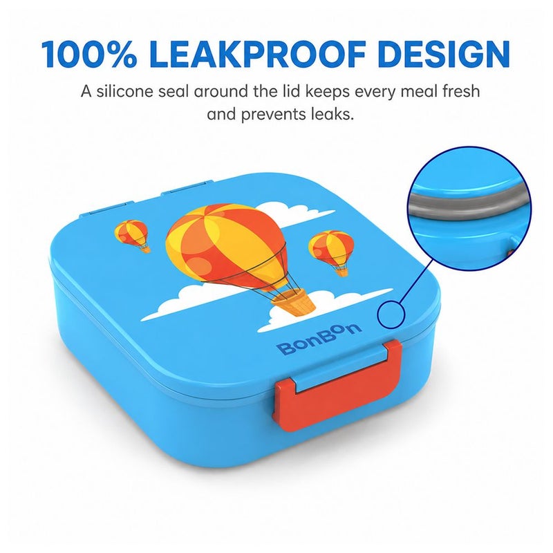 Bonbon - 3 Compartments Lunchbox with Cutlery - Hot Air Balloon - Image 4