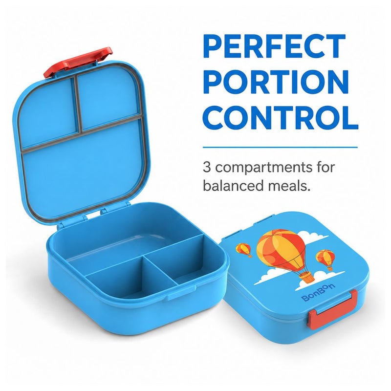 Bonbon - 3 Compartments Lunchbox with Cutlery - Hot Air Balloon - Image 3