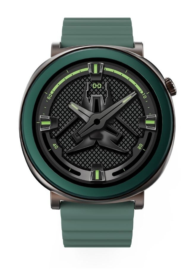 HiFuture - HiFuture AURORA Smartwatch, 1.43 Inch Amoled Display, Wireless Calling, Magnetic Strap, Syntra AI, IP68 Waterproof, Heart Rate Monitoring, Sleep Quality Analysis, Sports Mode, Green - Image 1
