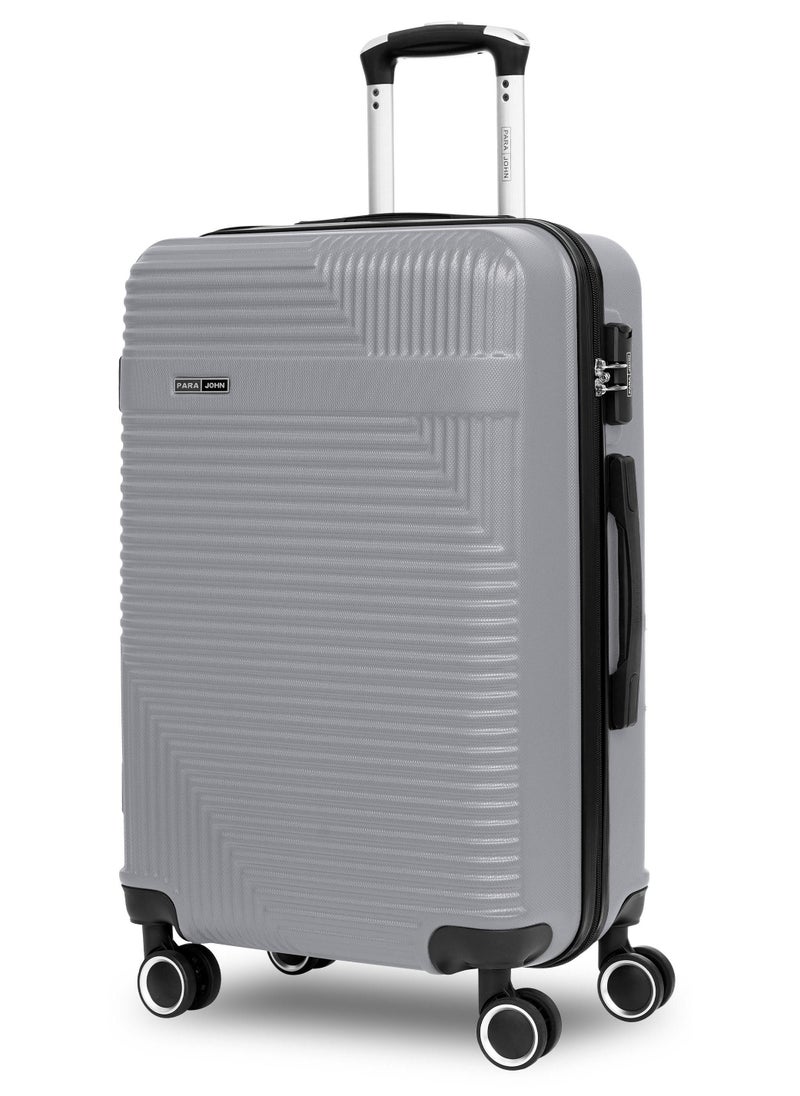 PARAJOHN Medium 24-Inch ABS Lightweight Hardshell Luggage Trolley | carrying 20kg 4-Wheel Spinner Suitcase Silver - Image 1