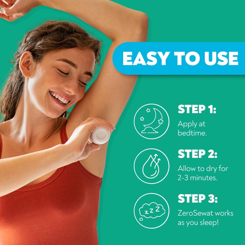 ZeroSweat Antiperspirant Deodorant | Clinical Strength Hyperhidrosis Treatment - Reduces Armpit Sweat 1.2 Fl.Oz (1 Pack) - Image 4