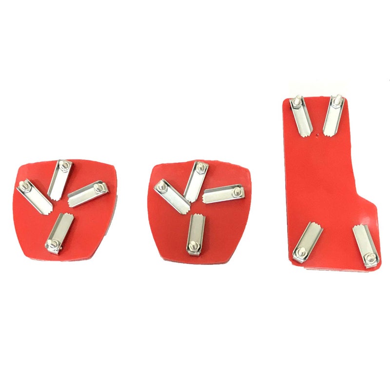 Oshotto 3 Pcs Non-Slip Manual CS-08 Car Pedals Kit Sports Pad Covers Set Compatible with Hyundai Verna Fludic (Red) - Image 5