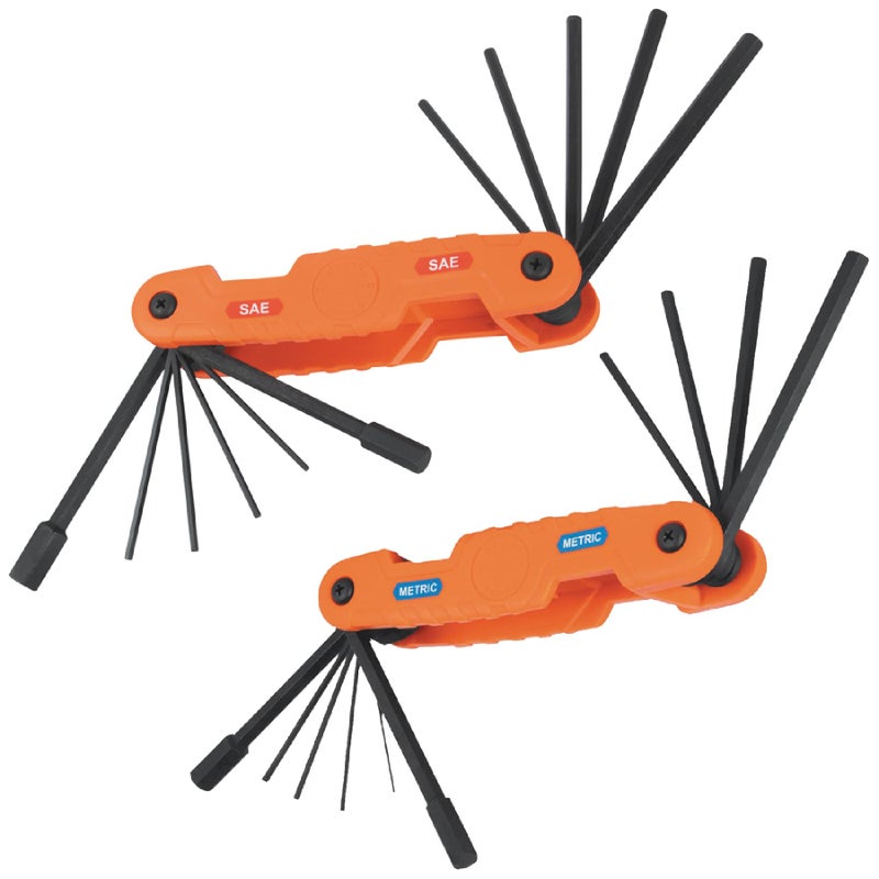KLEIN TOOLS 70552 Pro Folding Hex Key Set 21Key SAE and Metric Hex Key Set with HighLeverage Blades 2Pack - Image 2