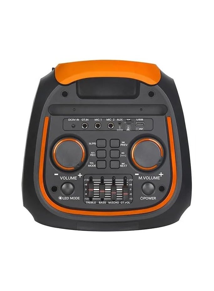 بيتشو مكبر صوت بلوتوث محمول PartyBox مع إضاءة RGB، مكبر صوت بلوتوث مع ميكروفون، جهاز تحكم عن بعد وميكروفون لاسلكي، مكبر صوت منخفض التردد، راديو FM للحفلات الداخلية والخارجية - Image 4