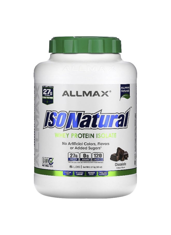 Allmax - ALLMAX, ISONatural™, Whey Protein Isolate, Chocolate, 5 lbs (2.27 kg) - Image 1