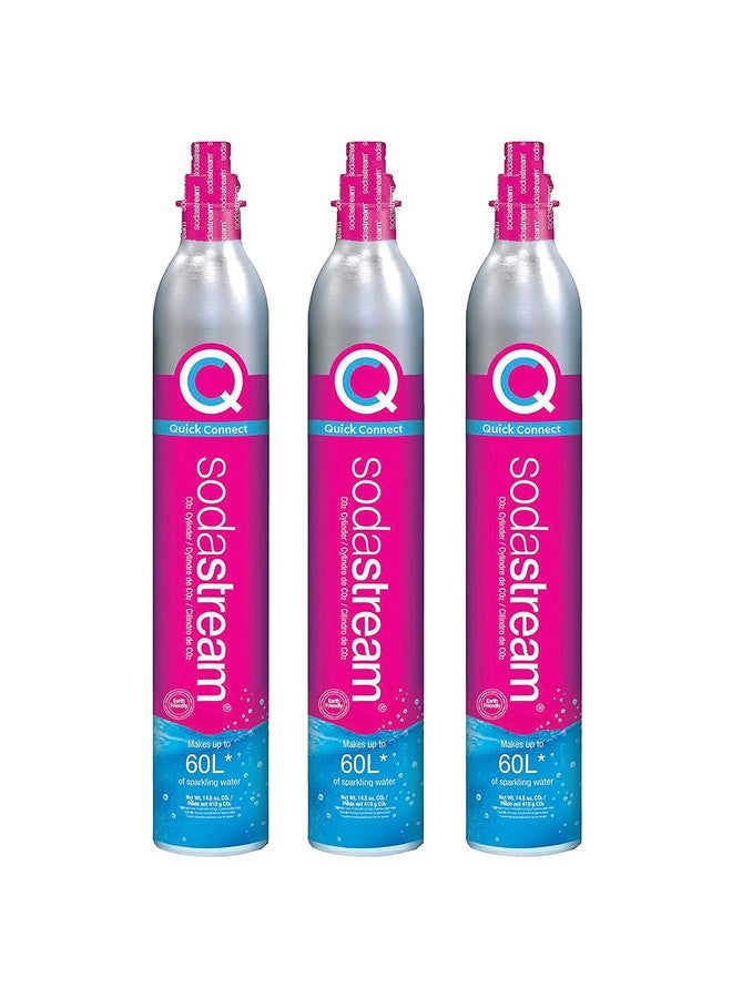 SodaStream CO2 Gas Carbonation Bundle | 3x 60L QuickConnect Cylinders, Pink CQC System - Never run out of CO2 Again - Compatible with Terra, ART, Aqua Fizz, E-Terra, E-DUO, Enso and Gaia - Image 1