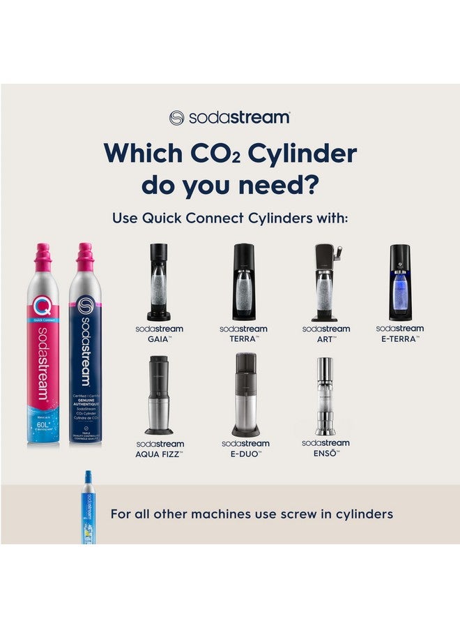 SodaStream CO2 Gas Carbonation Bundle | 3x 60L QuickConnect Cylinders, Pink CQC System - Never run out of CO2 Again - Compatible with Terra, ART, Aqua Fizz, E-Terra, E-DUO, Enso and Gaia - Image 2