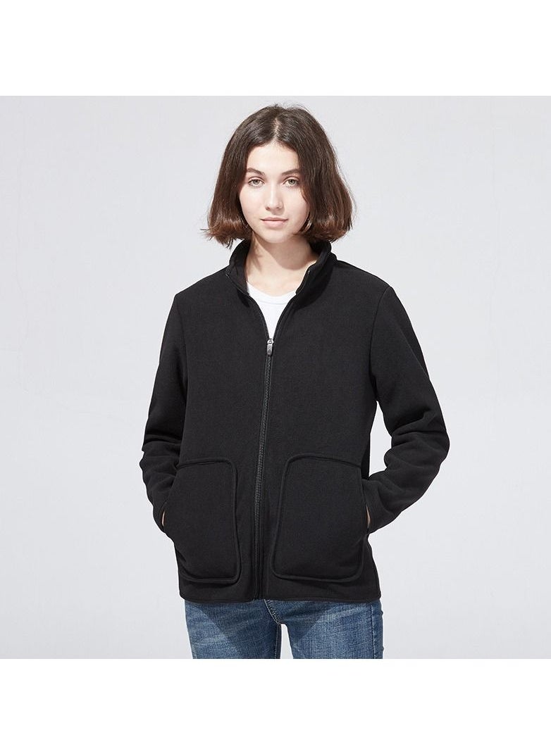 Loquat - Outdoor Plush Cardigan Mock Neck Overcoat - Image 1