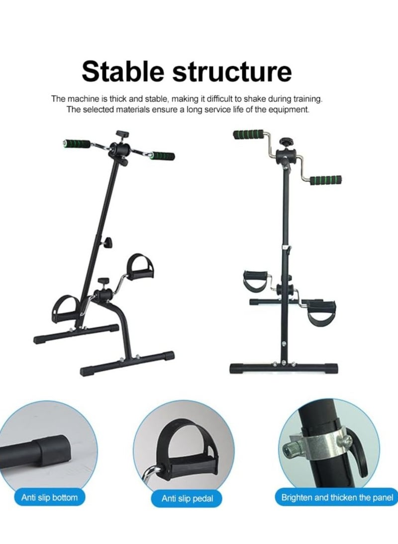 Generic Exercise Bike Adjustable Bike Pedal Exerciser With Non-Slip Feet Pad Fitness Equipment For Seniors And Elderly Folding Exercise Bike For Leg Arm And Knee Recovery Exercise (Black) - Image 5