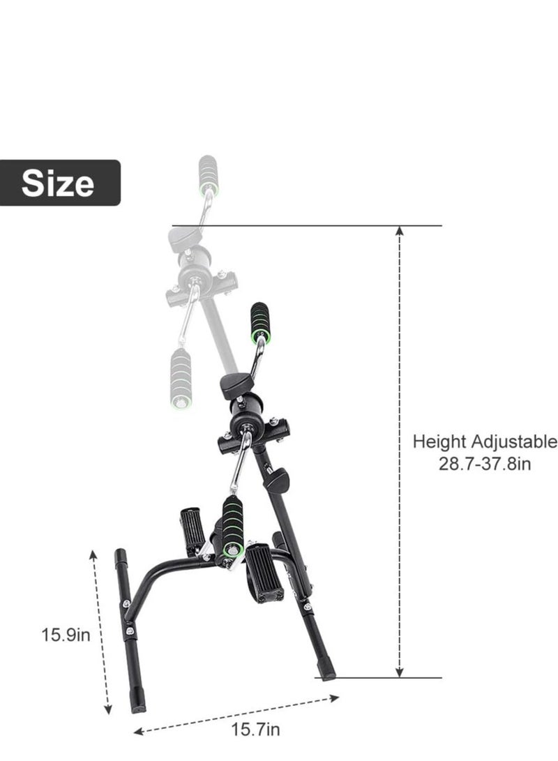 Generic Exercise Bike Adjustable Bike Pedal Exerciser With Non-Slip Feet Pad Fitness Equipment For Seniors And Elderly Folding Exercise Bike For Leg Arm And Knee Recovery Exercise (Black) - Image 2