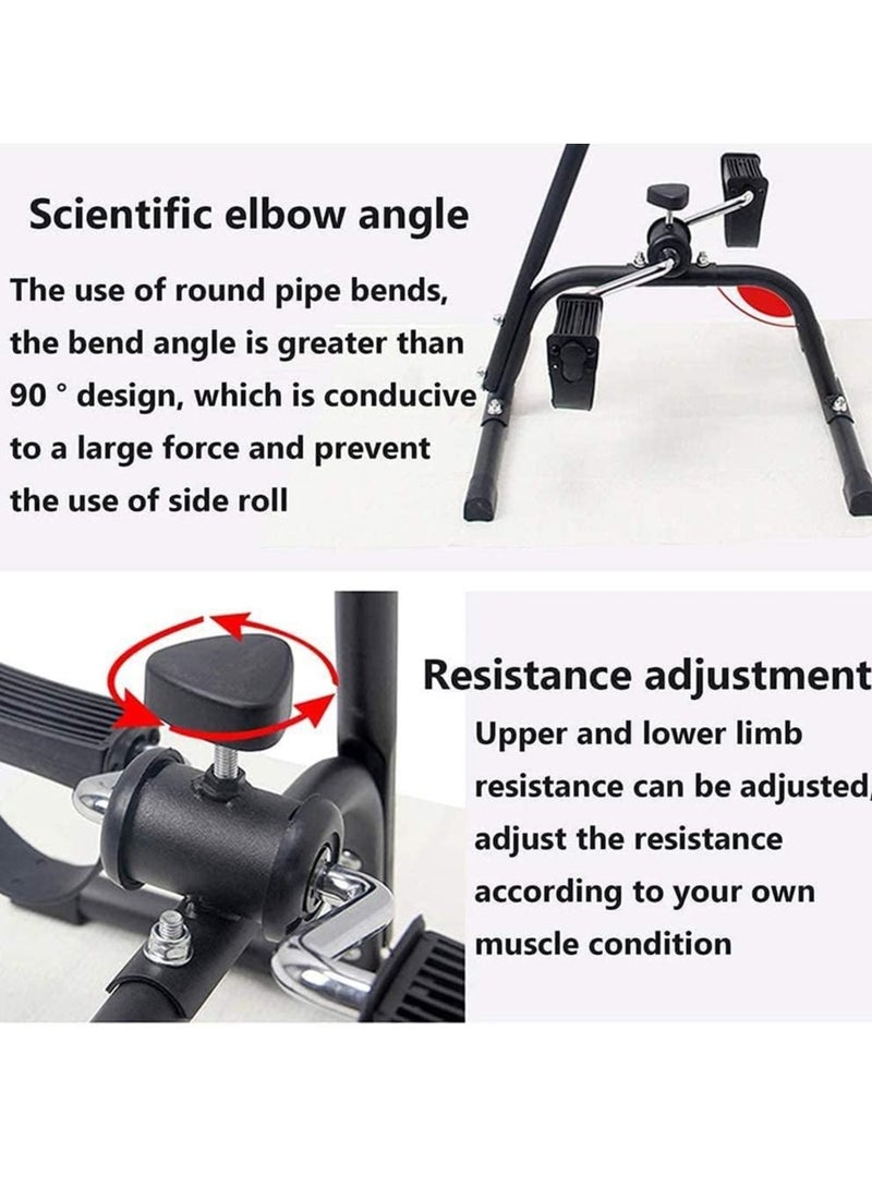 Generic Exercise Bike Adjustable Bike Pedal Exerciser With Non-Slip Feet Pad Fitness Equipment For Seniors And Elderly Folding Exercise Bike For Leg Arm And Knee Recovery Exercise (Black) - Image 4