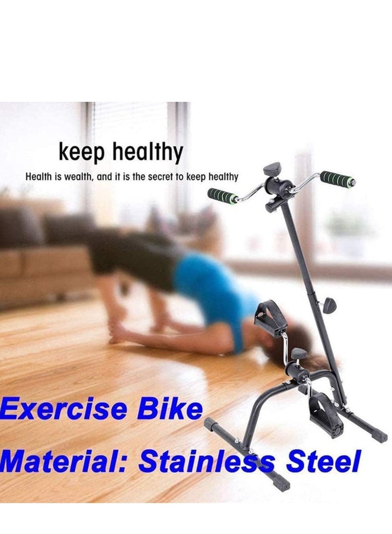 Generic Exercise Bike Adjustable Bike Pedal Exerciser With Non-Slip Feet Pad Fitness Equipment For Seniors And Elderly Folding Exercise Bike For Leg Arm And Knee Recovery Exercise (Black) - Image 3
