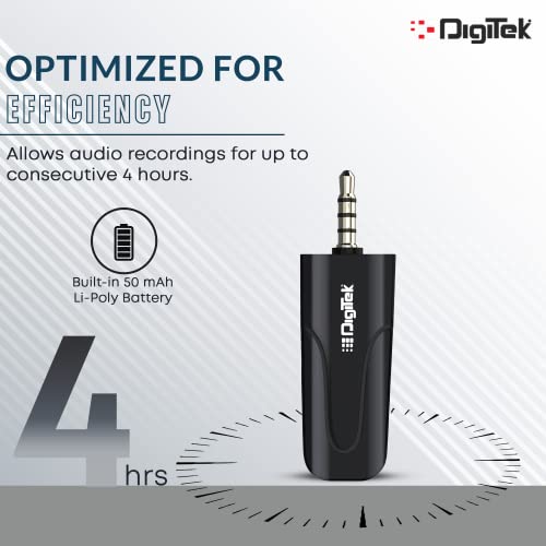 DIGITEK® (DWM-005) Wireless Microphone System with 3.5mm Aux Connector & Noise Cancellation, 10M Wireless Range, 4-Hour Working Time, Ideal for YouTube, Vlogs, Live Streaming, Video Shooting & More - Image 5