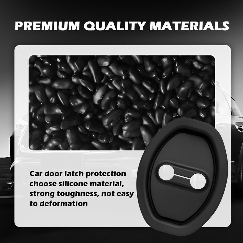 YGDMD 4PCS Car Door Strike Protector,Self-Adhesive Cars Doors Lock Cover for Reduces Noise & Protects Doors Latches,Upgraded Car Accessories Cars Door Shock Absorber for Vehicle - Image 4