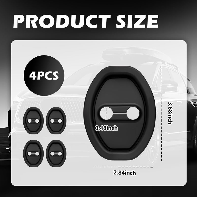YGDMD 4PCS Car Door Strike Protector,Self-Adhesive Cars Doors Lock Cover for Reduces Noise & Protects Doors Latches,Upgraded Car Accessories Cars Door Shock Absorber for Vehicle - Image 2