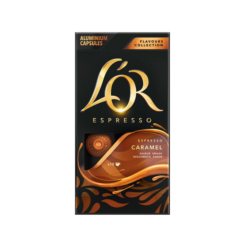 L'or LOR Espresso Capsules 10 Count Caramel SingleServe Aluminum Coffee Capsules Compatible with the LOR BARISTA System  Nespresso Original Machines 10 Count Pack of 1 - Image 3