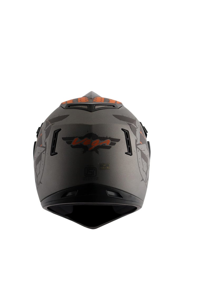 Vega Off Road D/V Secret Dull Anthracite Black Helmet-M - Image 3