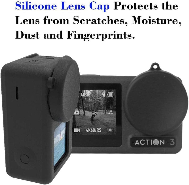 Luckam Screen Protector for DJI OSMO Action 3, Lens Cap Cover, 0.3mm 9H Hardness Tempered Glass Protector, Anti-Scrach Anti-Fingerprint Anti-Bubble Camera Protect Film - Image 4