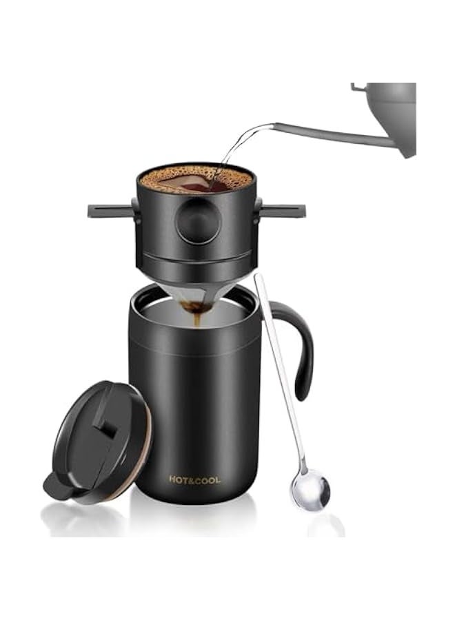 HOT&COOL Travel Coffee Mug - Stainless Steel Vacuum Insulated Tumbler for Hot & Cold Drinks - Spill-Proof, Double Wall Thermal Cup for Home, Office & Outdoor Use (350ml/500ml) - Image 5