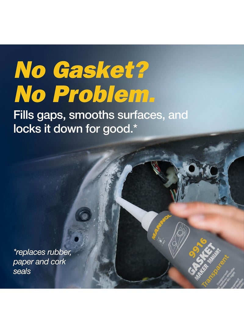 MANNOL 9916 Gasket Maker Transparent | Transparent Sealant | Silicone Gasket | Flexible Gasket | Multi-Purpose Gasket Maker | (85g) - Image 3