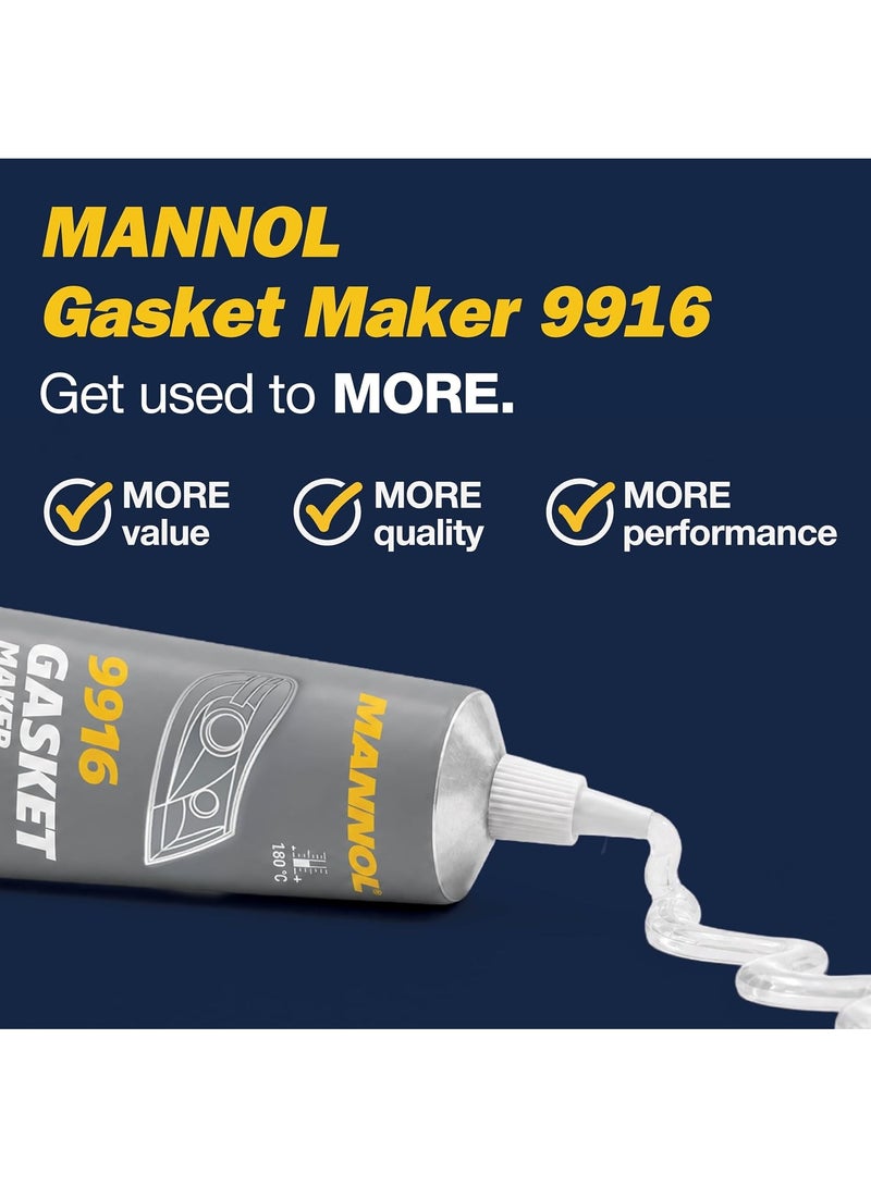 MANNOL 9916 Gasket Maker Transparent | Transparent Sealant | Silicone Gasket | Flexible Gasket | Multi-Purpose Gasket Maker | (85g) - Image 2