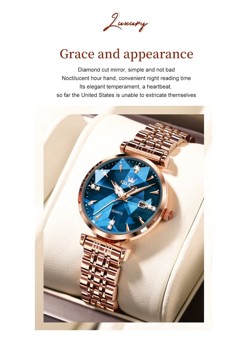 OLEVS Watches for Women Stainless Steel Quartz Water Resistant Analog Watch 32mm 5536 - Image 4