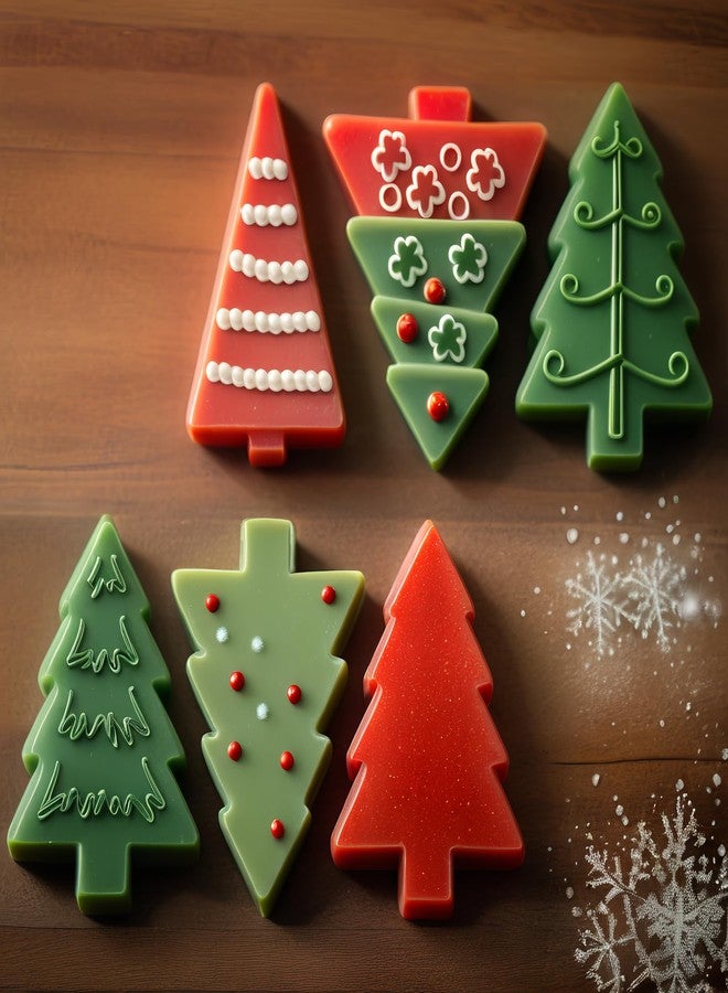 LLPMutu 2PCS Christmas Tree Silicone Molds Xmas Tree Candy Molds 6cavity Christmas Tree Chocolate Molds Xmas Tree Baking Mold Christmas soap molds for Making Chocolate Candy Cake Jello Ices Soap and Candles - Image 2