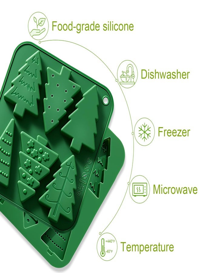 LLPMutu 2PCS Christmas Tree Silicone Molds Xmas Tree Candy Molds 6cavity Christmas Tree Chocolate Molds Xmas Tree Baking Mold Christmas soap molds for Making Chocolate Candy Cake Jello Ices Soap and Candles - Image 5