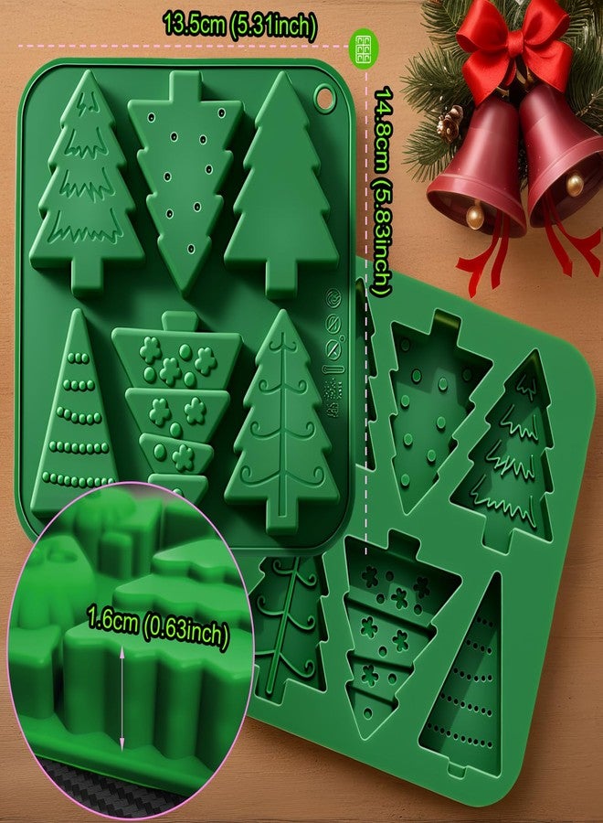 LLPMutu 2PCS Christmas Tree Silicone Molds Xmas Tree Candy Molds 6cavity Christmas Tree Chocolate Molds Xmas Tree Baking Mold Christmas soap molds for Making Chocolate Candy Cake Jello Ices Soap and Candles - Image 4