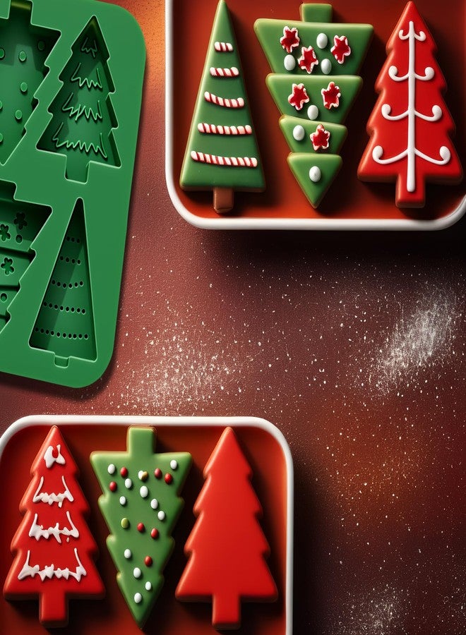 LLPMutu 2PCS Christmas Tree Silicone Molds Xmas Tree Candy Molds 6cavity Christmas Tree Chocolate Molds Xmas Tree Baking Mold Christmas soap molds for Making Chocolate Candy Cake Jello Ices Soap and Candles - Image 3