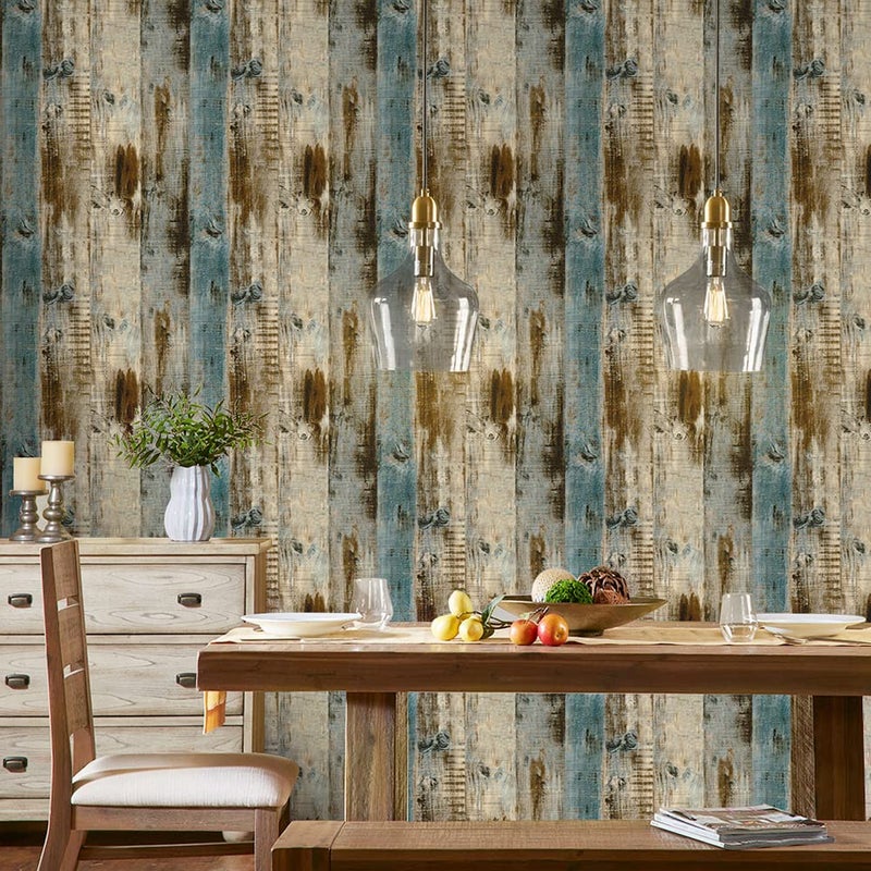 Qianglive Grey Wood Wallpaper 17.3"Ã—120" Peel and Stick Wallpaper Self Adhesive Distressed Wood Wallpaper Reclaimed Faux Home Decoration Film Shelf Vinyl - Image 4