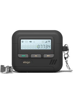 Pager Hang Compatible with AirPods 4 Case Cover (2024) with Key Chain Included - Black