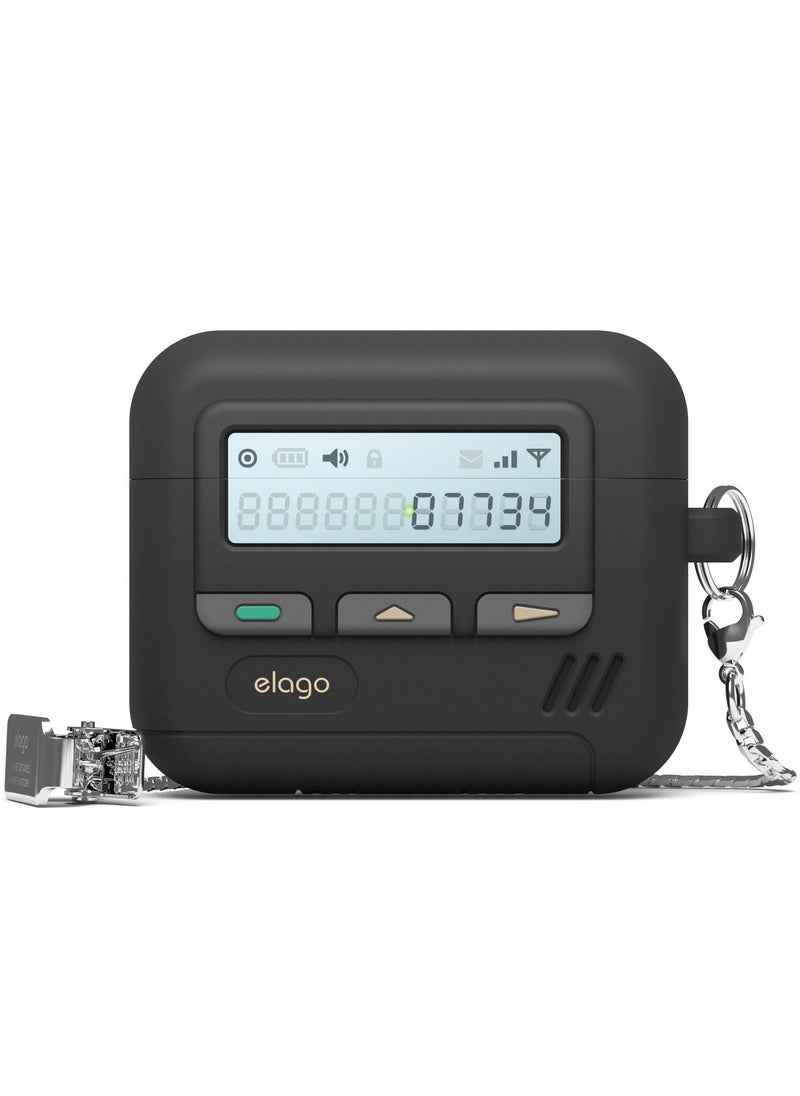 Elago - Pager Hang Compatible with AirPods 4 Case Cover (2024) with Key Chain Included - Black - Image 1