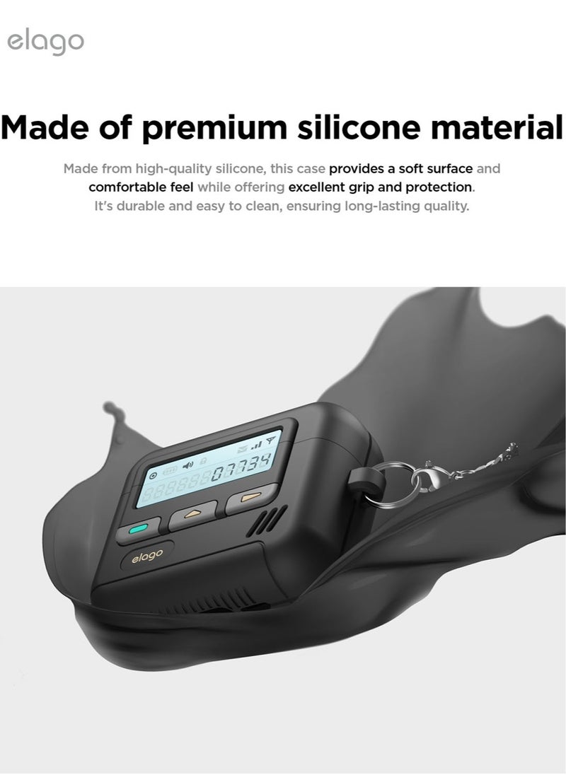 Elago - Pager Hang Compatible with AirPods 4 Case Cover (2024) with Key Chain Included - Black - Image 1