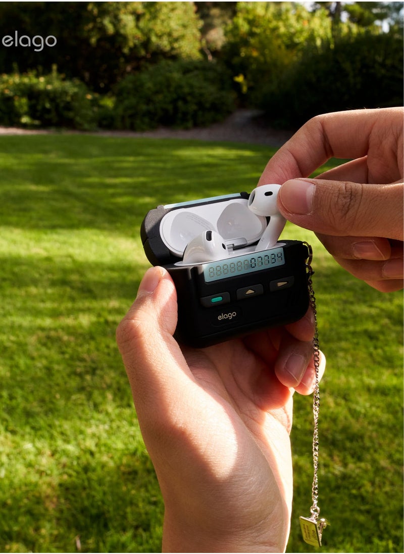 Elago - Pager Hang Compatible with AirPods 4 Case Cover (2024) with Key Chain Included - Black - Image 1