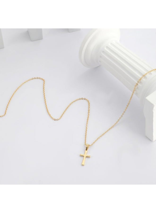 Rotnso Cross Necklace for Women 14K Gold Silver Plated Dainty Small Cross Pendant Choker Simple Trendy Cute Cross Charm Chain Necklace Easter Basket Stuffers Baptism Religious Faith Jewelry Gift, 18 - Image 4